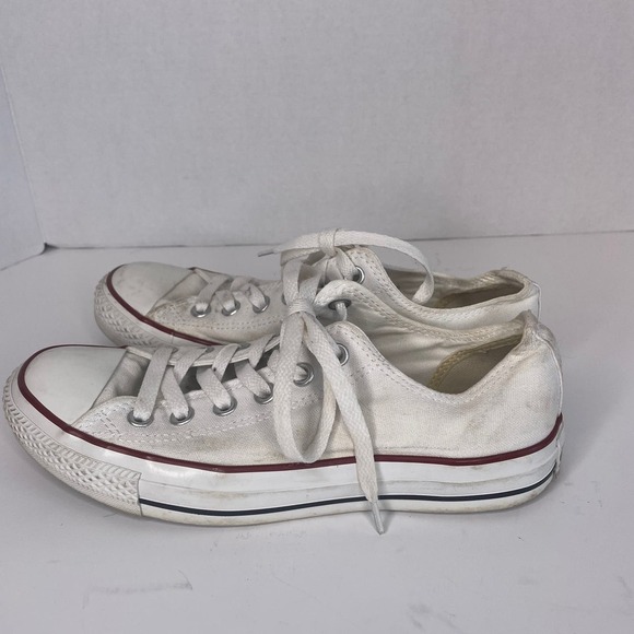 Converse Chuck Norris All Star White Red Low Pro Canvas Tie Shoes Size 6 - Picture 2 of 9